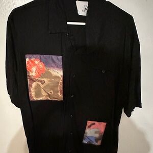 Men's Black Casual Button Down Shirt by Jungles Jungles